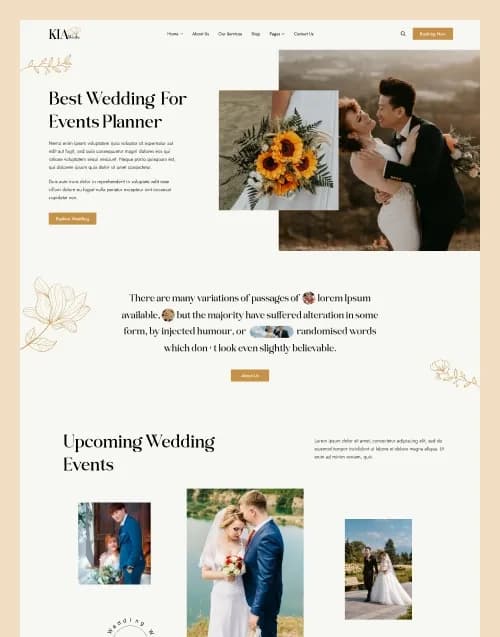 KiaWeds - Premium website template by WebbyCrown Solutions