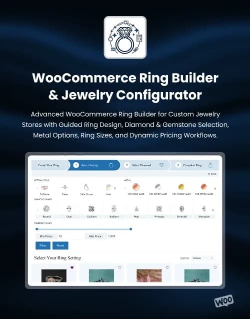 WooCommerce Ring Builder Plugin - Premium website template by WebbyCrown Solutions