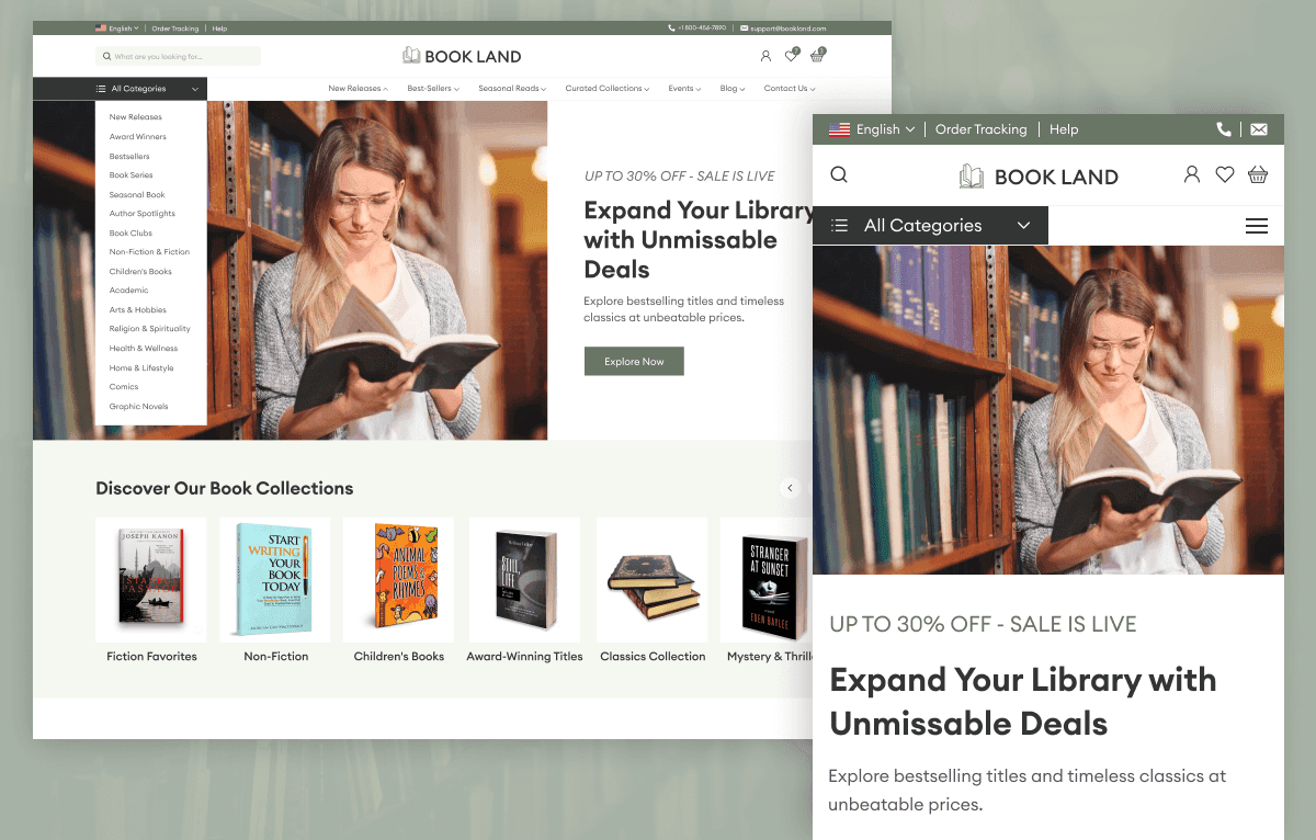 best bookstore ecommerce UI kit for Figma designers