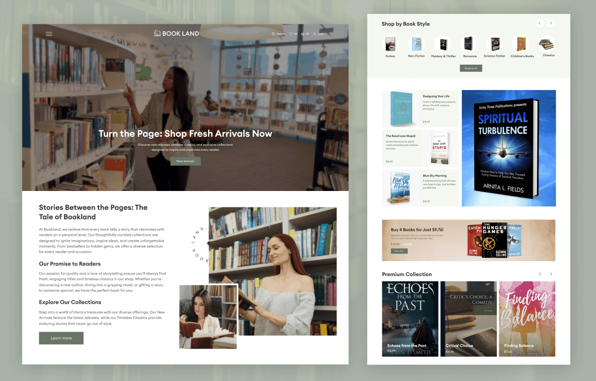 book retailer ecommerce Figma template