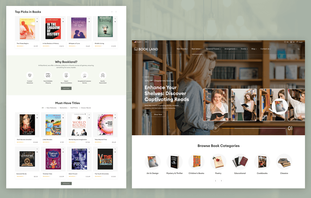 ebook ecommerce Figma UI design templates