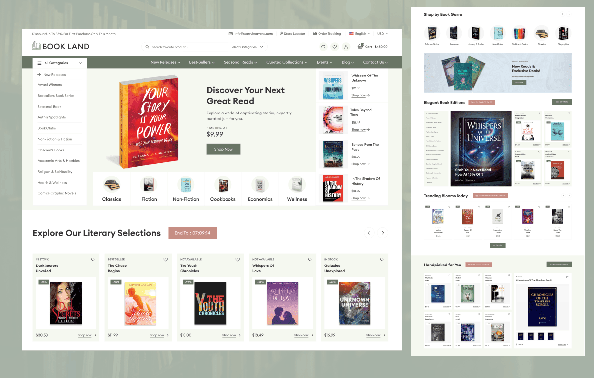 bookstore app ecommerce UI kit in Figma