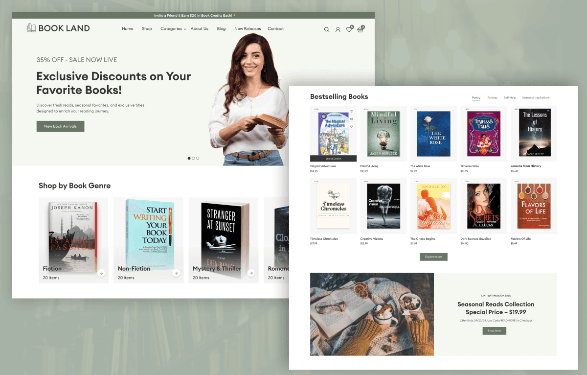 Figma ecommerce template for academic bookstores