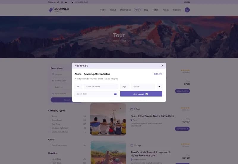 Journea – Dynamic Travel CMS Website Template gallery image 11