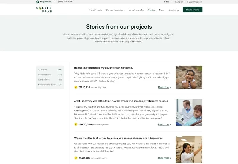 GoLife Span — Next.js Charity, Donation & Medical Crowdfunding CMS Template gallery image 6