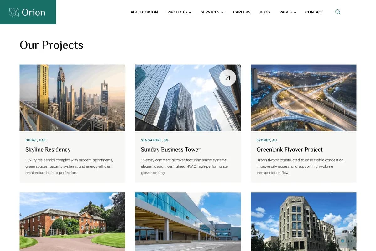 Orion — Construction & Architecture Website Template for Astro gallery image 11