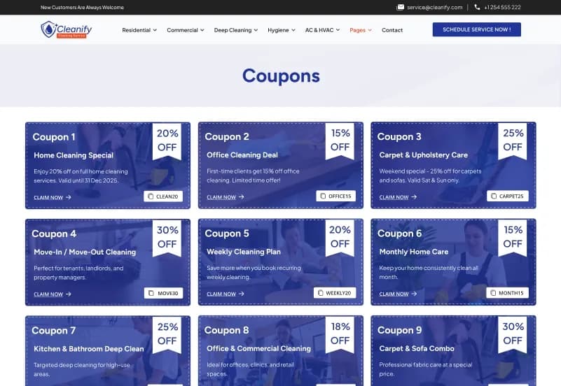 Cleanify — Cleaning Service Figma Template gallery image 11