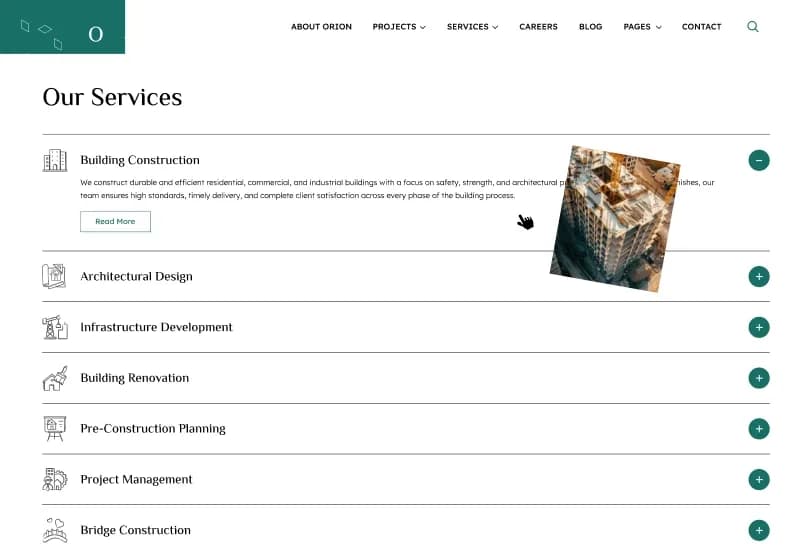 Orion Construction — October CMS Construction & Corporate Theme gallery image 13