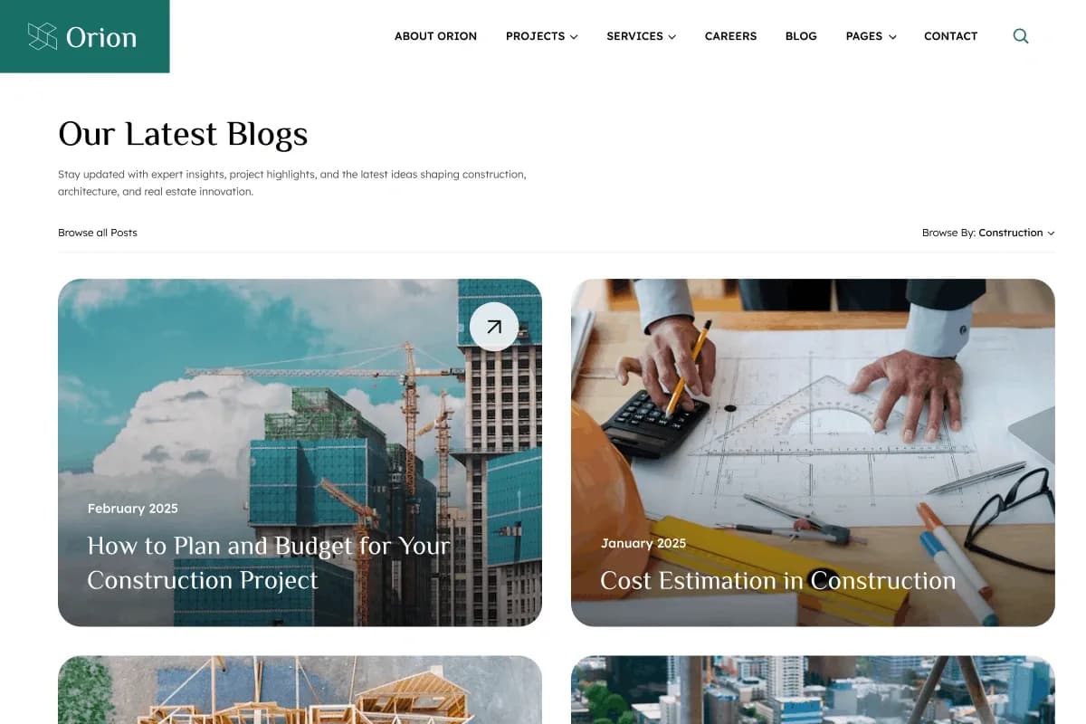 Orion — Construction & Architecture Website Template for Astro gallery image 15