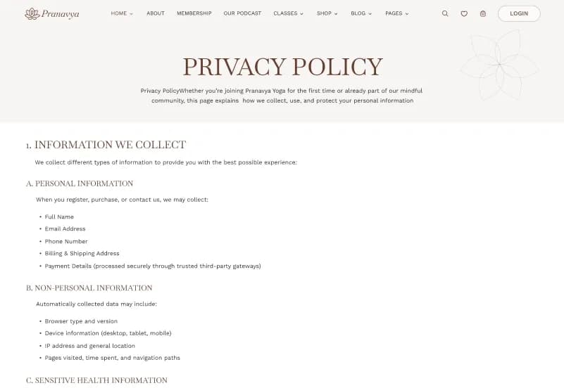 Pranavya Yoga — Next.js JSON Yoga Studio Website Template gallery image 16