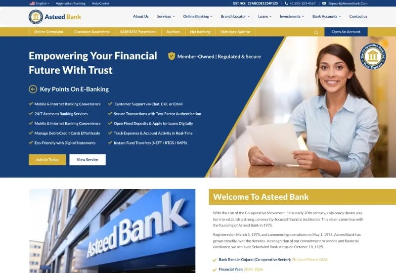 Asteed — Banking Website Figma Template gallery image 1