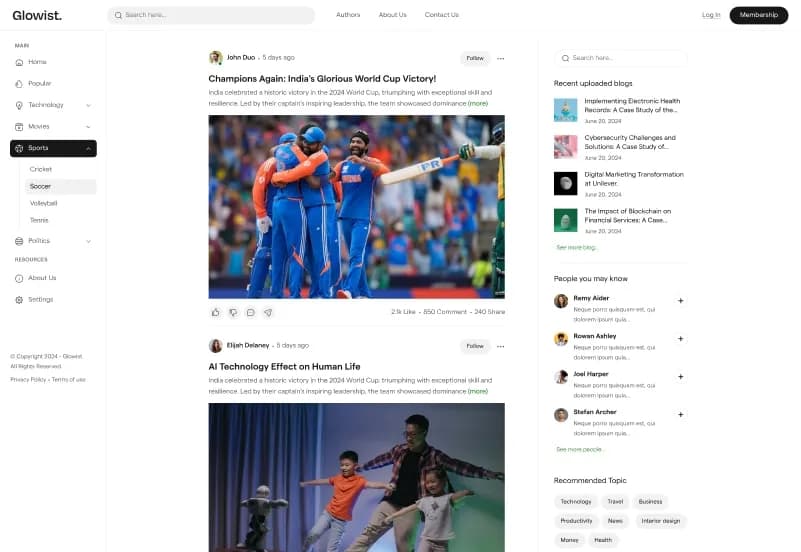 Glowist — Blog & Magazine Statamic Starter Kit gallery image 3