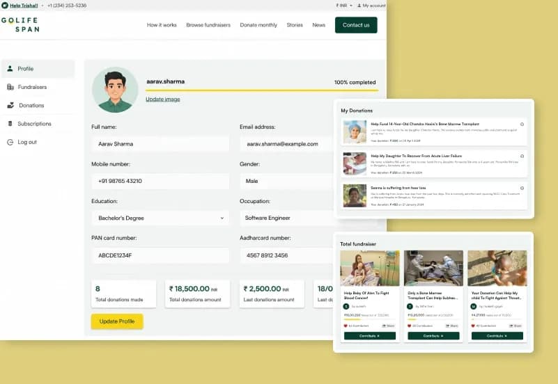 GoLife Span — Next.js Charity, Donation & Medical Crowdfunding CMS Template gallery image 11