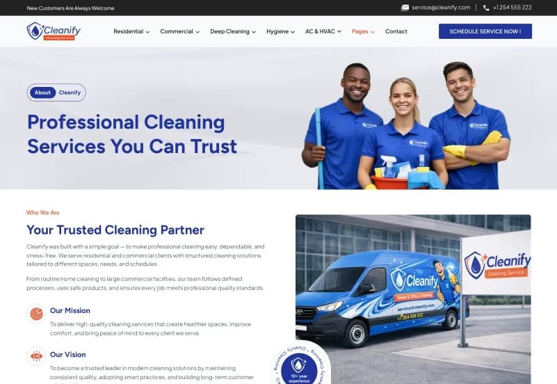 Cleanify — Cleaning Service Figma Template gallery image 2