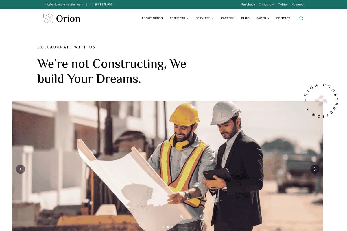 Orion — Construction & Architecture Website Template for Astro gallery image 2