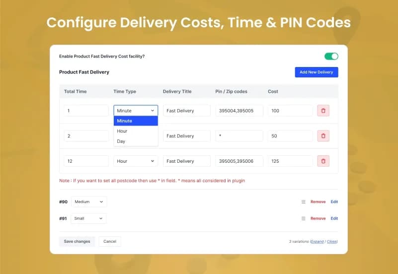 WooCommerce Fast Delivery Checker & Delivery Cost Plugin gallery image 3