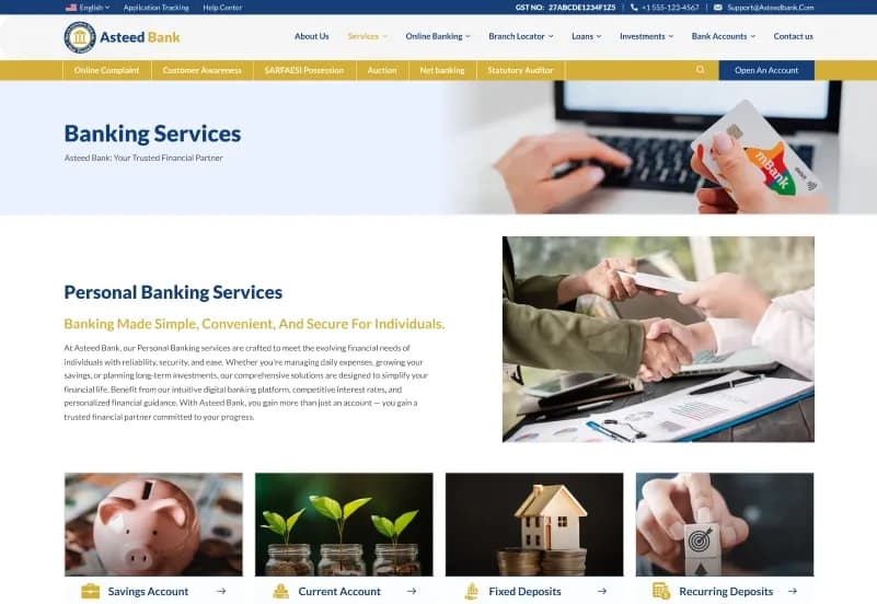 Asteed — Banking Website Figma Template gallery image 3