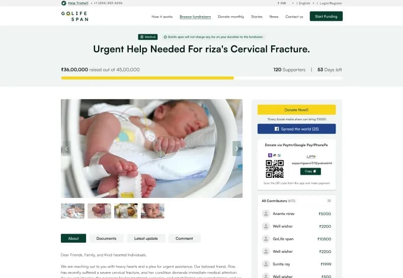GoLife Span — Next.js Charity, Donation & Medical Crowdfunding CMS Template gallery image 7