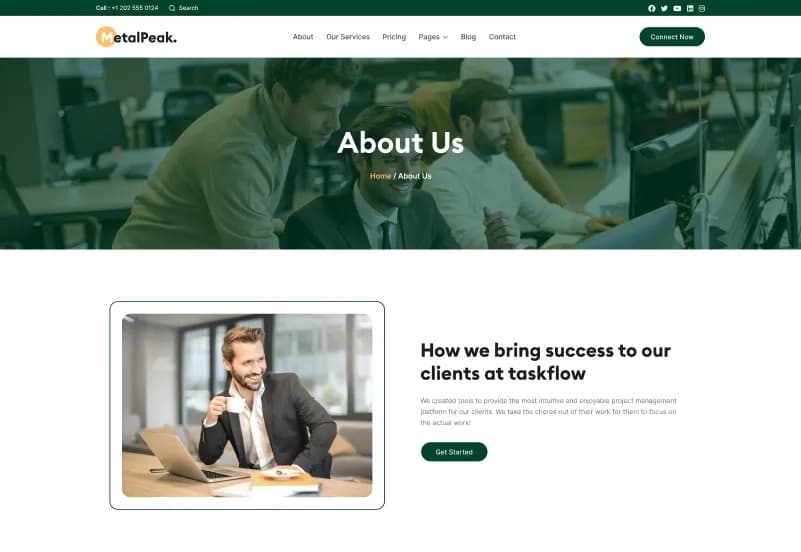 MetalPeak — Industrial & Manufacturing HTML Website Template gallery image 4