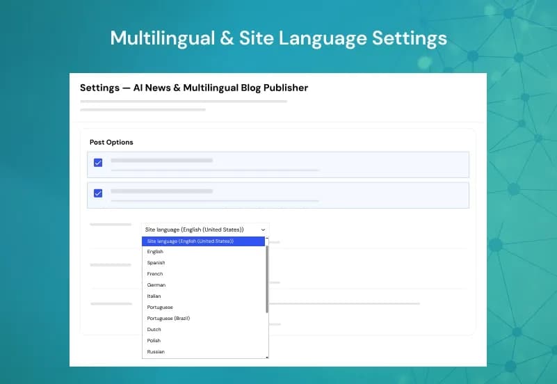 AI News Multilingual Blog Publisher — WordPress AI Article Generation & Publishing Plugin gallery image 4