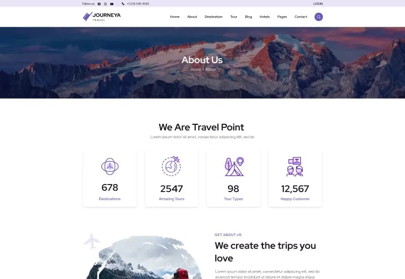 Journea – Dynamic Travel CMS Website Template gallery image 4