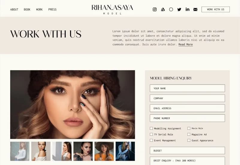 IRA Pavlova — Model Portfolio Figma Template gallery image 4
