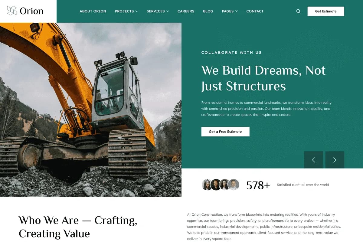 Orion — Construction & Architecture Website Template for Astro gallery image 4