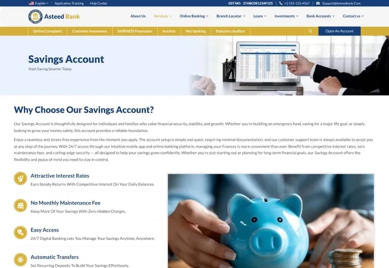 Asteed — Banking Website Figma Template gallery image 4