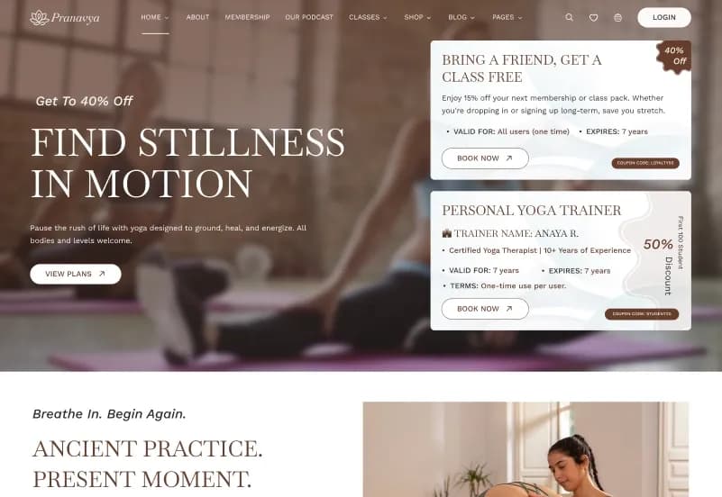 Yoga — Wellness & Yoga Studio October CMS Theme gallery image 4