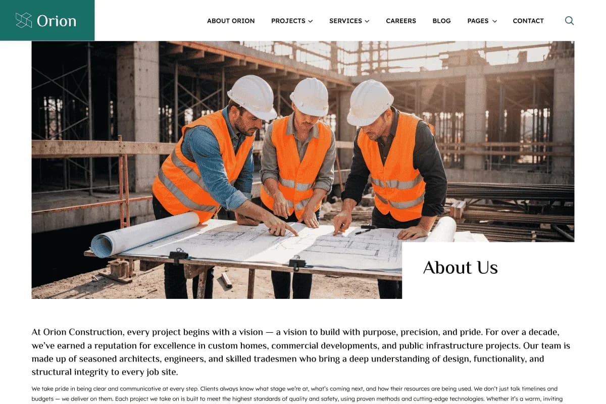 Orion — Construction & Architecture Website Template for Astro gallery image 5
