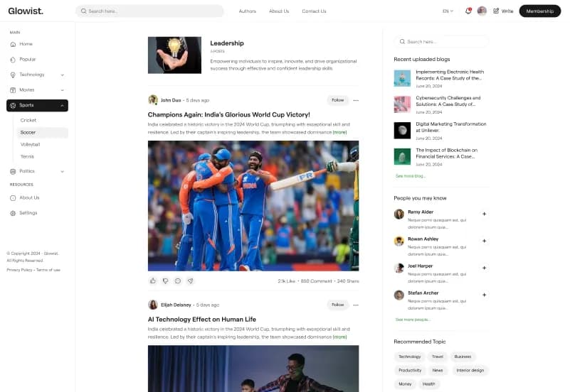 Glowist — Blog & Magazine Statamic Starter Kit gallery image 7