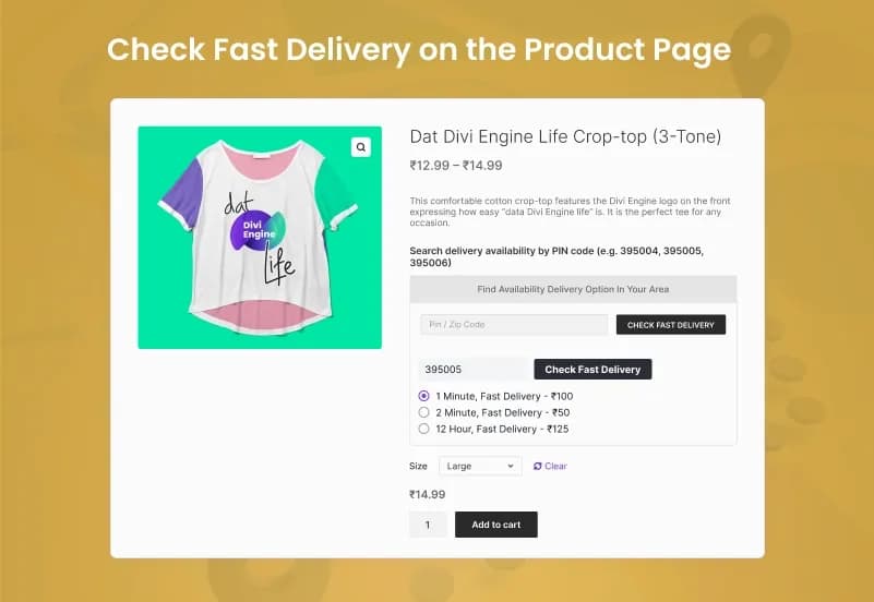 WooCommerce Fast Delivery Checker & Delivery Cost Plugin gallery image 5