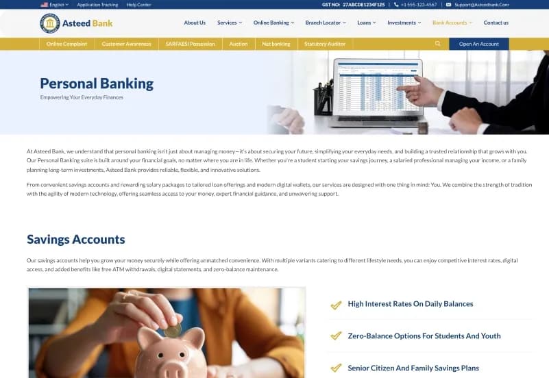 Asteed — Banking Website Figma Template gallery image 6