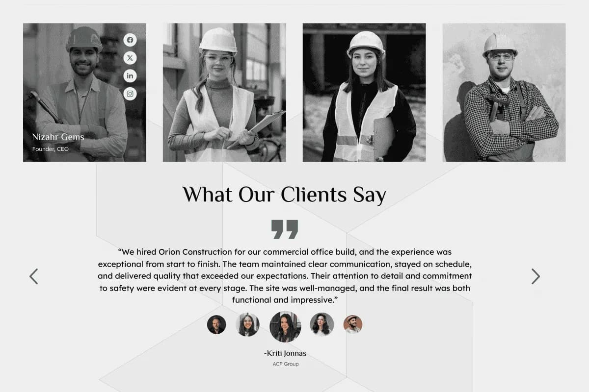 Orion — Construction & Architecture Website Template for Astro gallery image 7