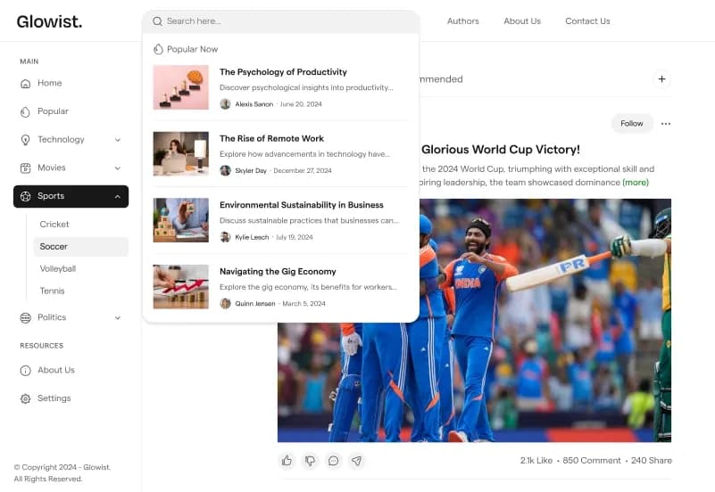 Glowist — Blog & Magazine Statamic Starter Kit gallery image 9