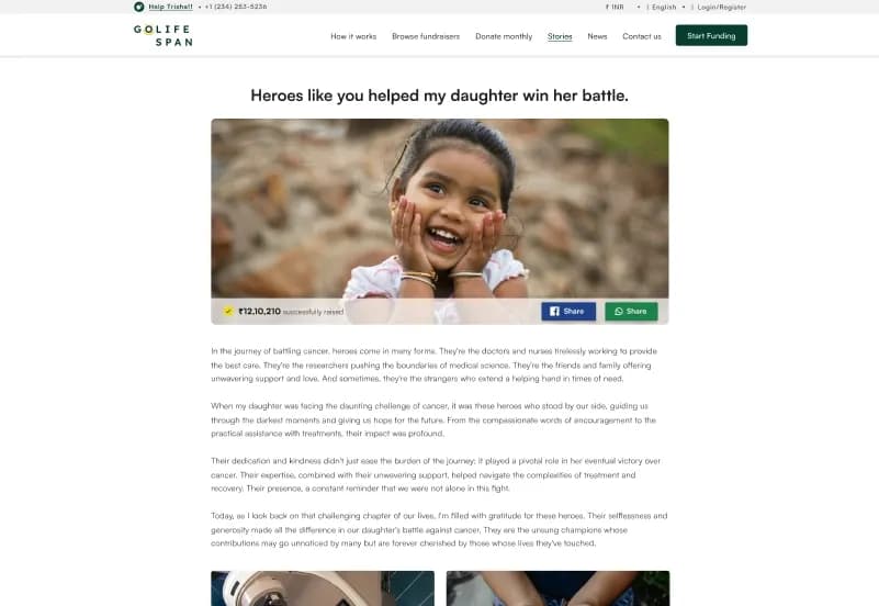 GoLife Span — Next.js Charity, Donation & Medical Crowdfunding CMS Template gallery image 8