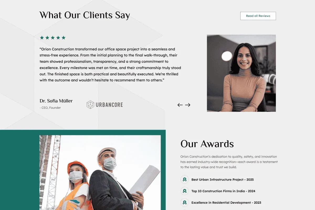 Orion — Construction & Architecture Website Template for Astro gallery image 9