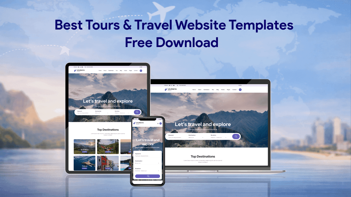 Best Tours & Travel Website Templates Free Download featured image
