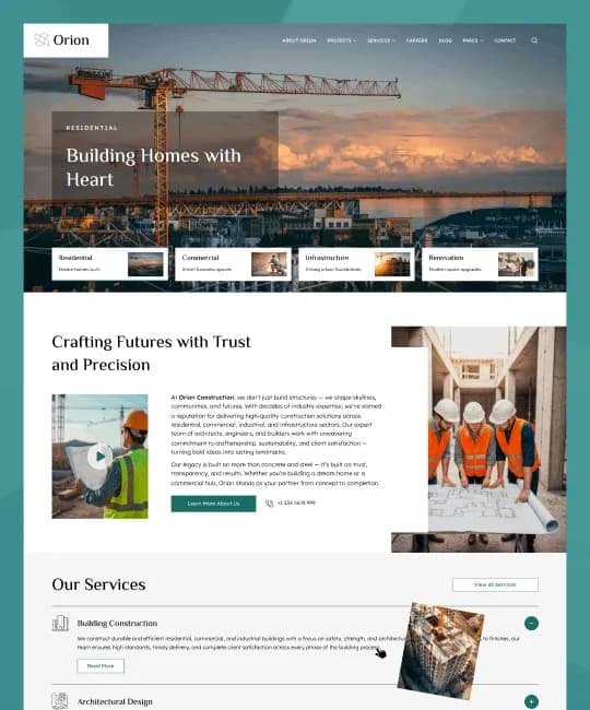 Orion - Premium website template by WebbyCrown Solutions