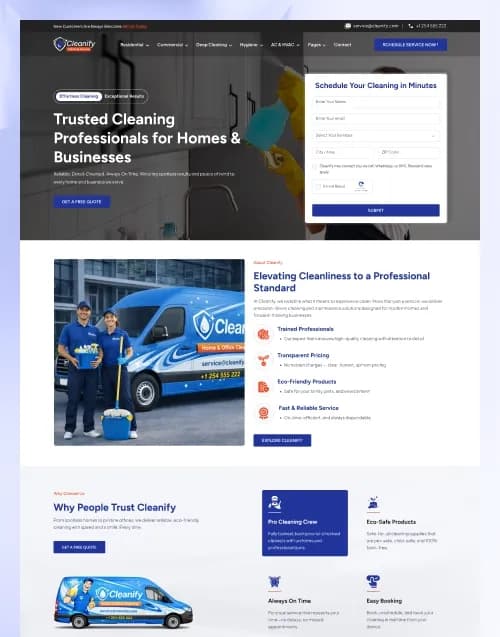 Cleanify - Premium website template by WebbyCrown Solutions
