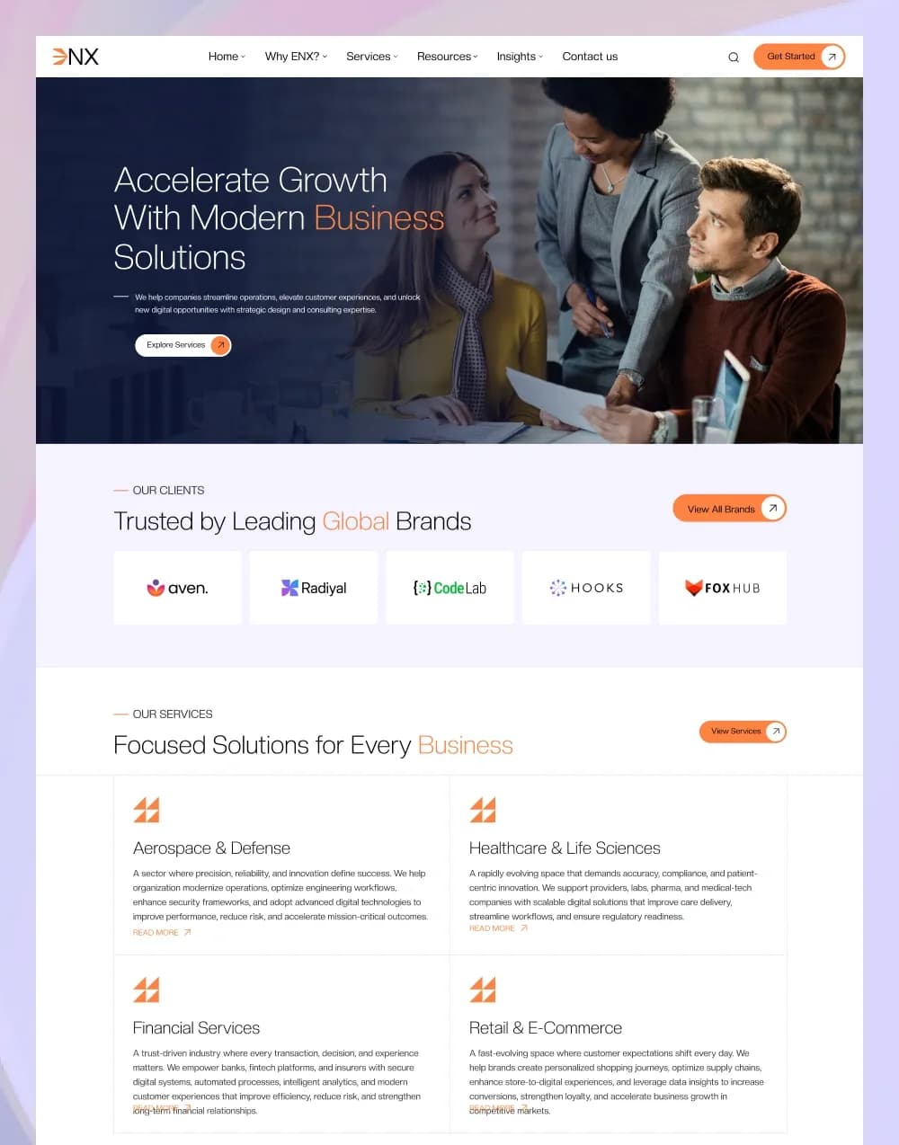 ENX - Premium website template by WebbyCrown Solutions