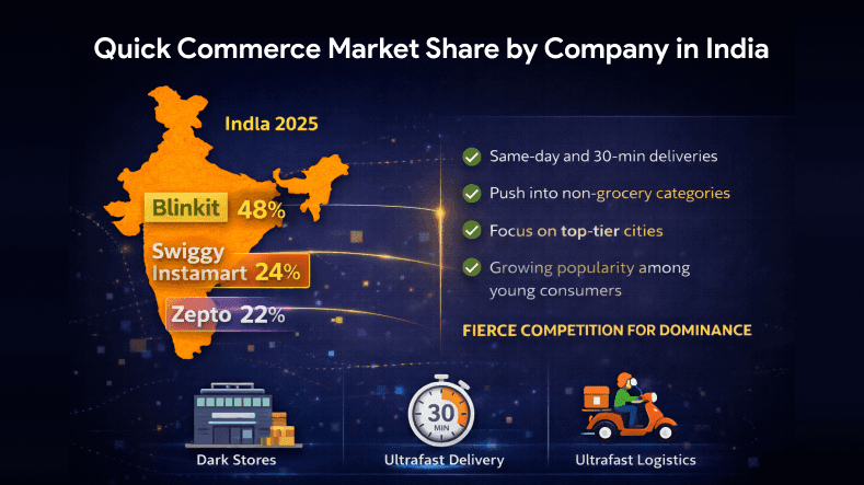 Quick Commerce Market Share by Company in India
