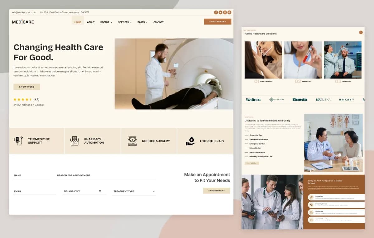 Medicare — Hospital & Medical Next.js + CMS Admin Dashboard Website Template gallery image 1