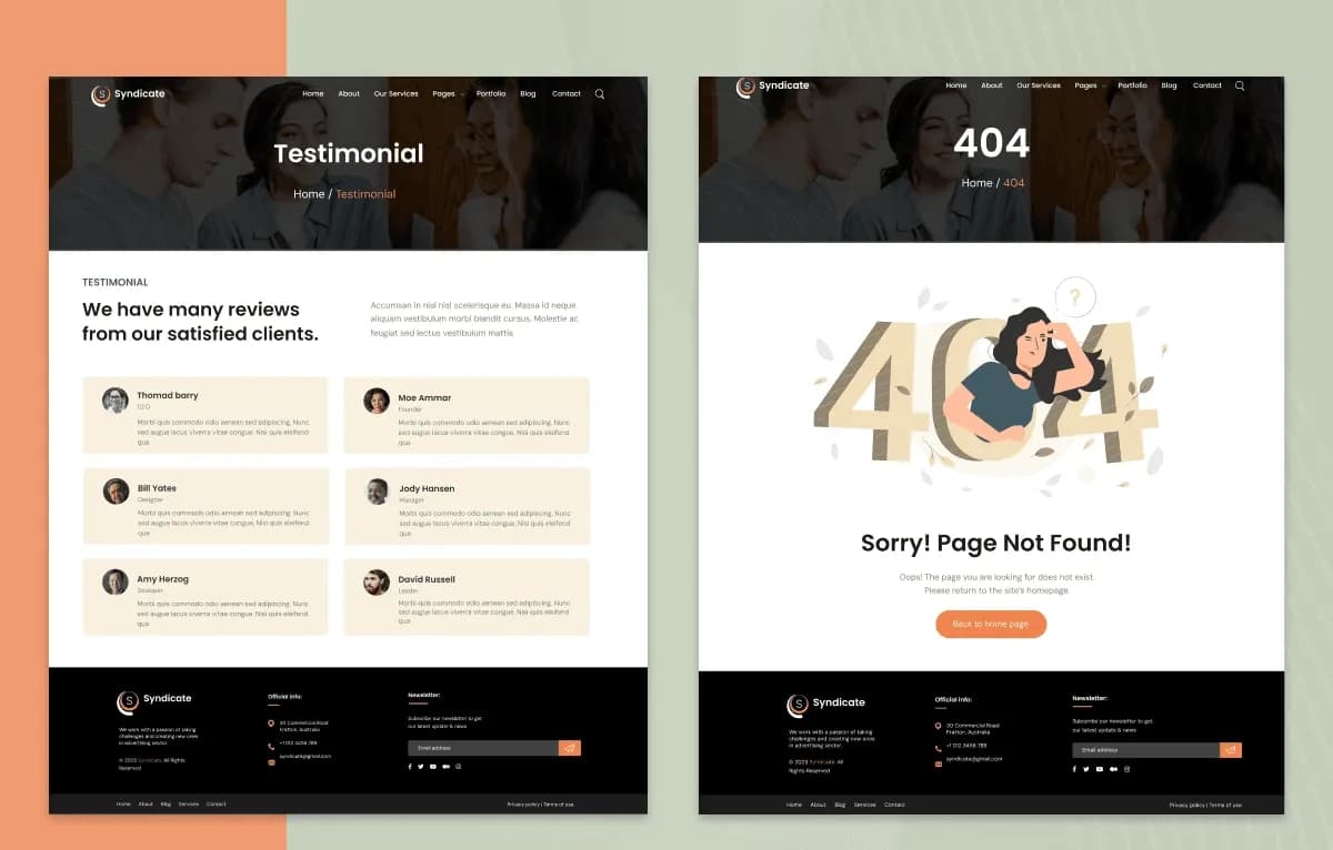 Syndicate — Business Advisory Next.js + CMS Admin Dashboard Website Template gallery image 7