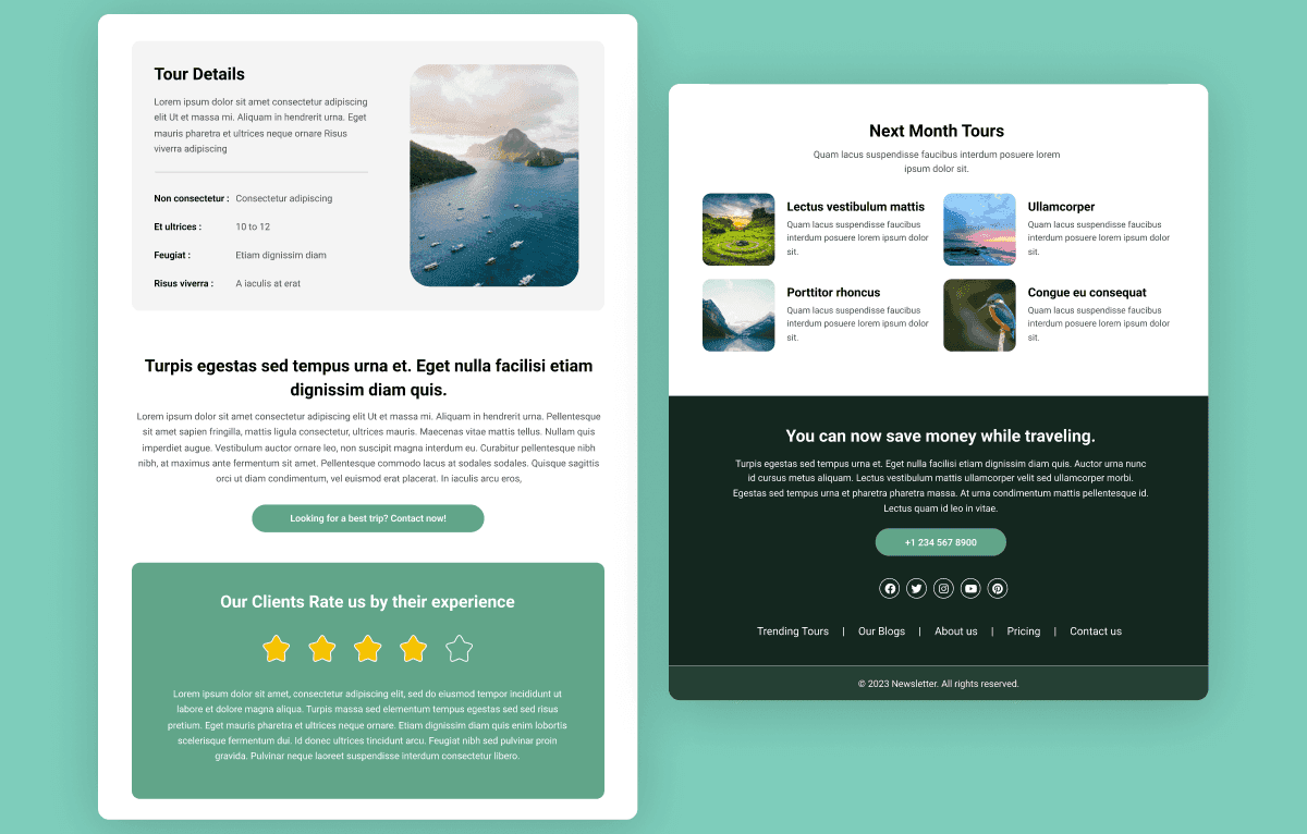 travel newsletter HTML template