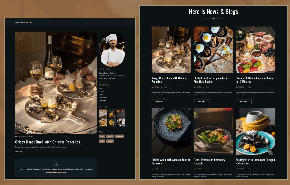 Yummy Food Restaurant — Statamic Restaurant Starter Kit gallery image 5
