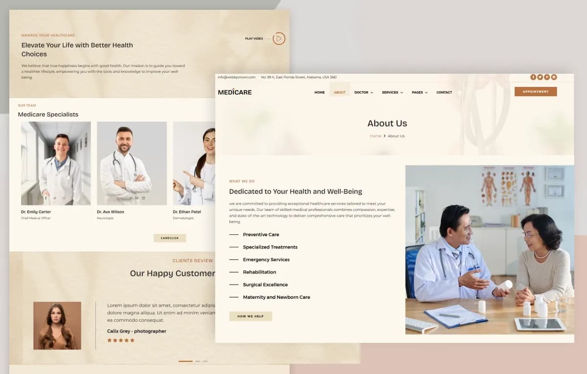 Medicare — Hospital & Medical Next.js + CMS Admin Dashboard Website Template gallery image 7