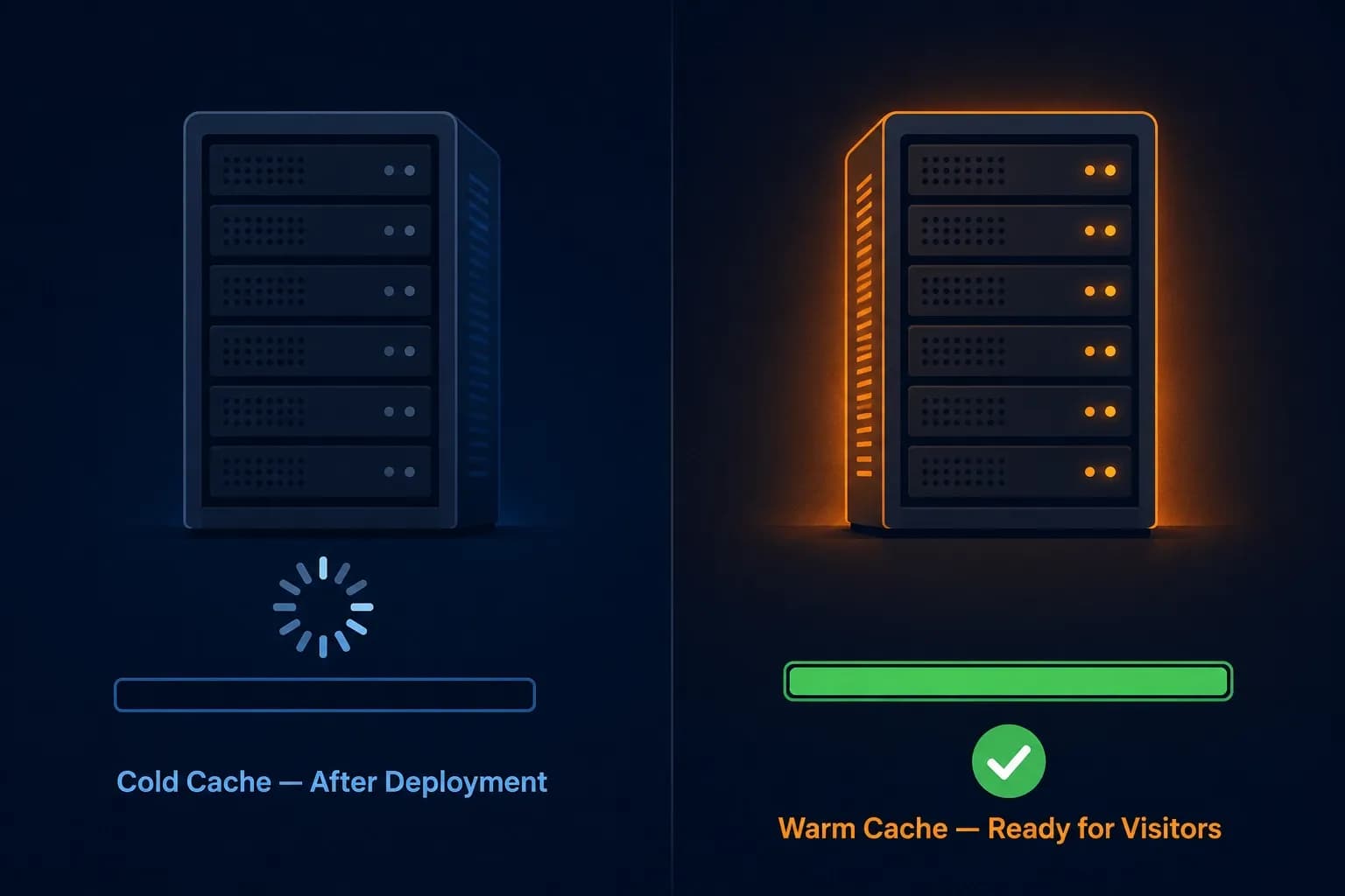 Why Your Website Template Loads Slowly After Deployment — And How Cache Warmup Fixes It - Blog post by WebbyCrown Solutions
