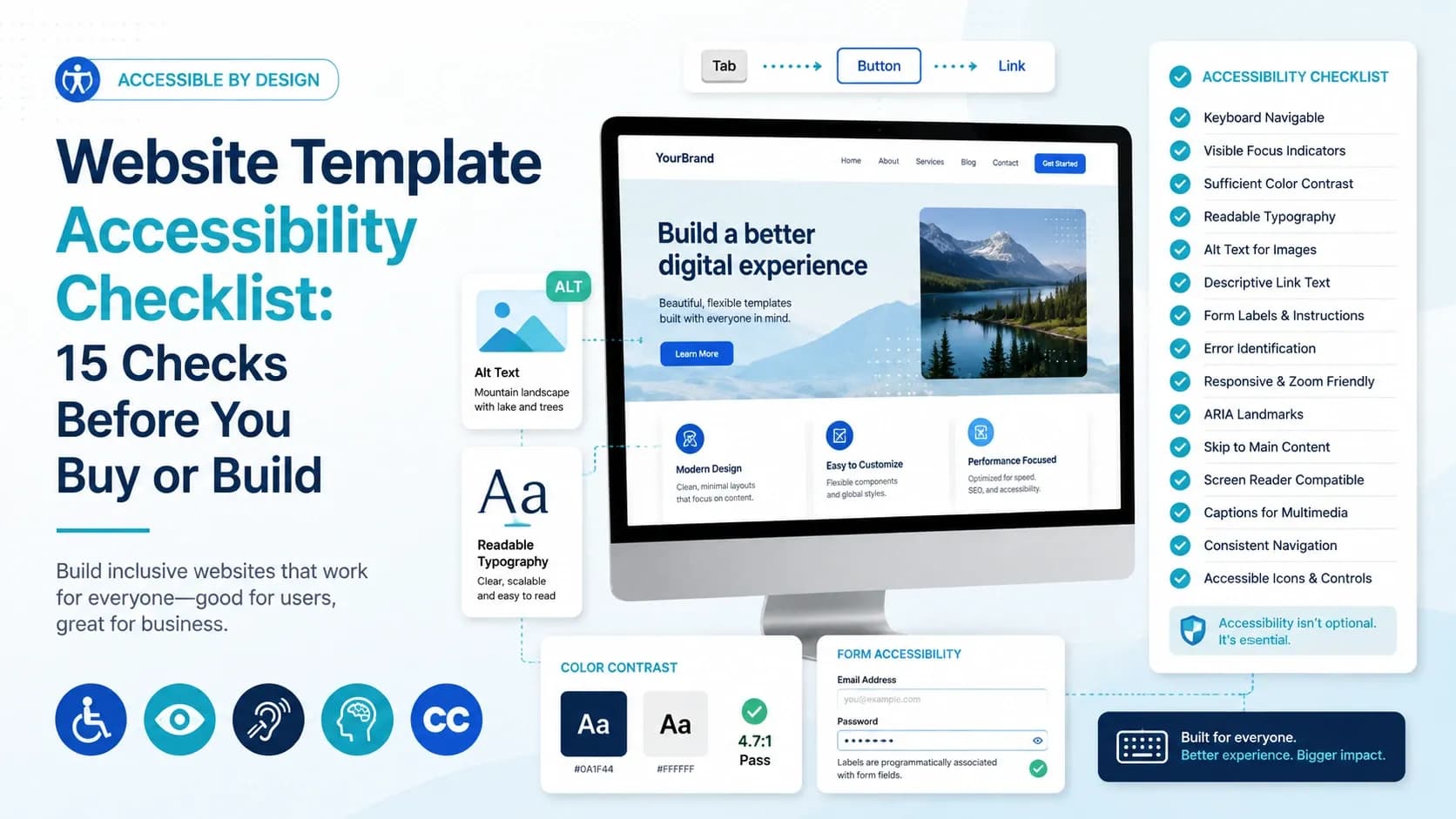 Website Template Accessibility Checklist: 15 Checks Before You Buy or Build