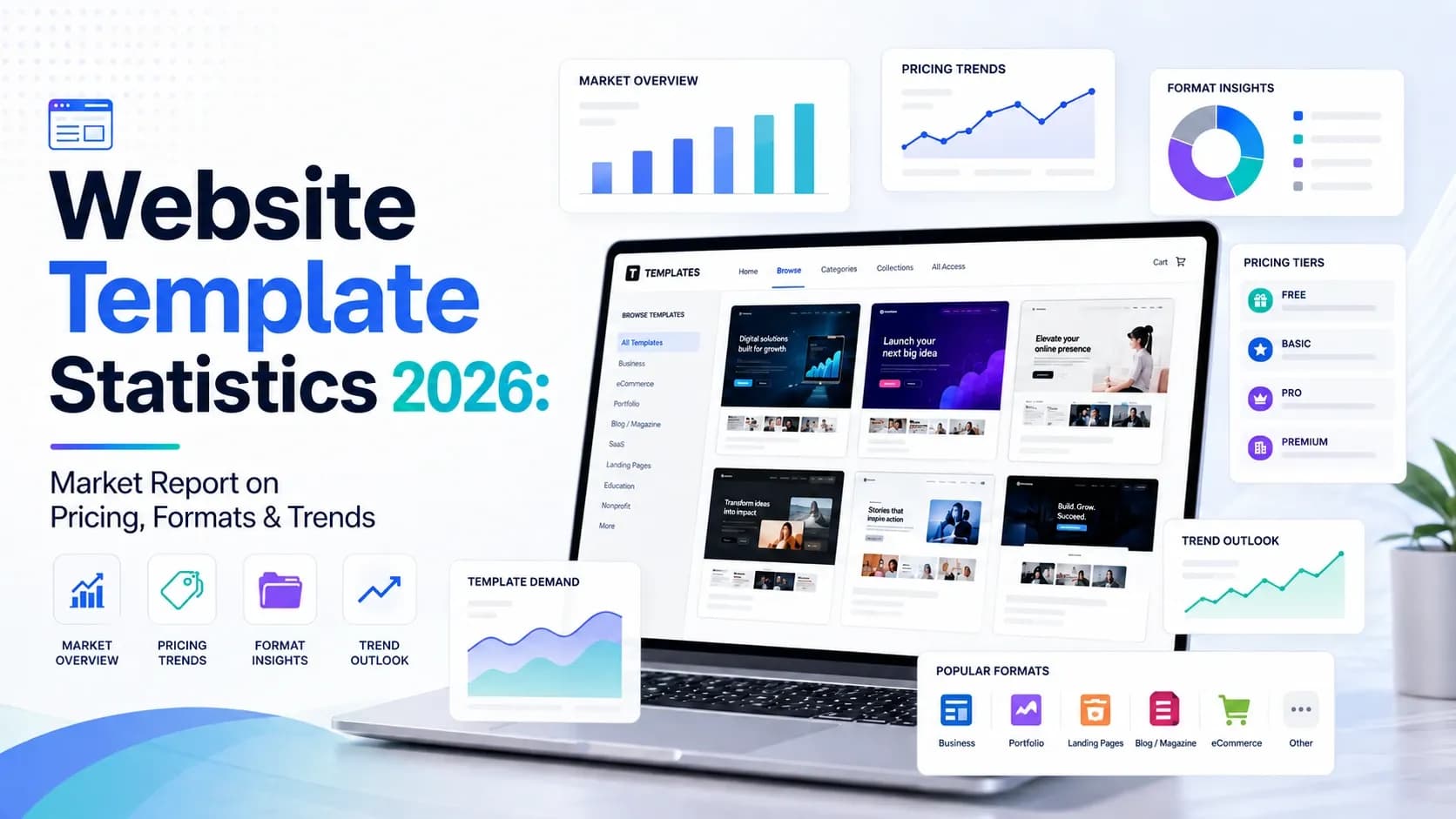 Website Template Statistics 2026: Market Report on Pricing, Formats & Trends